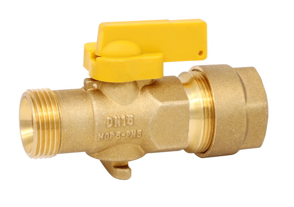 GAS VALVE_Brass Gas Valve Male With Coupling_Art.TS 959